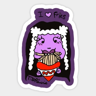 I love fries Sticker